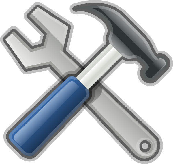 Crossed wrench and hammer tools, symbolizing professional assembly and repair services.