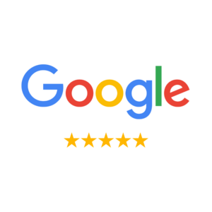 Google logo with five yellow stars, indicating a 5-star rating for exceptional service.