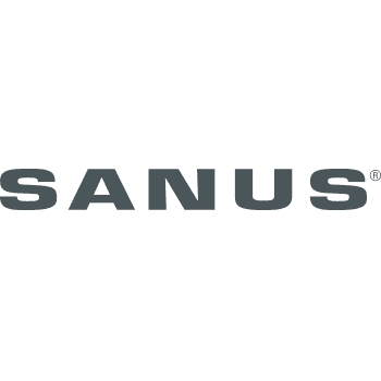 Sanus brand logo for TV wall mount installation services by AssemblyMan in Toronto and GTA