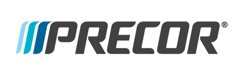The official Precor logo, representing expert installation of their premium gym equipment in the Toronto GTA by AssemblyMan.